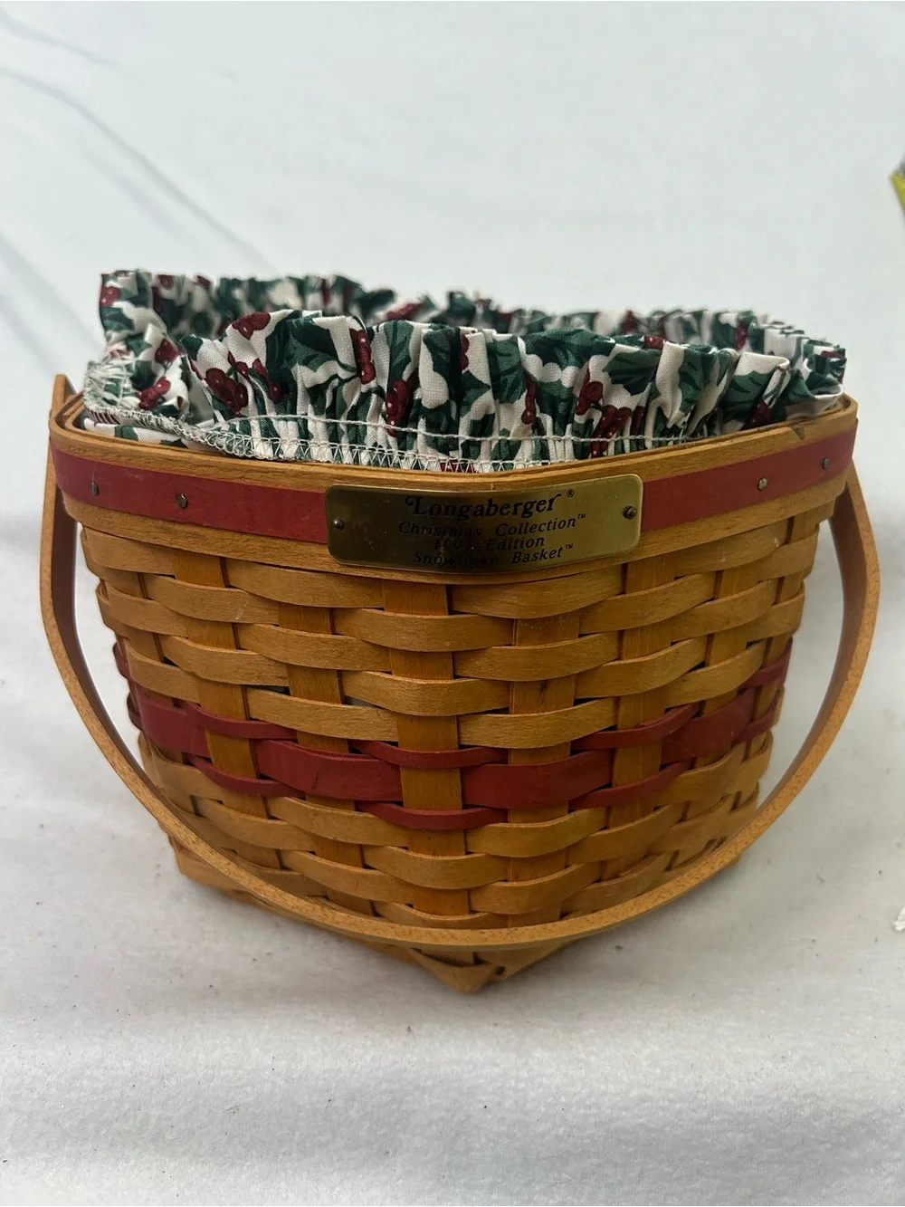 Longaberger 1995 Christmas Collection Edition Cranberry Basket